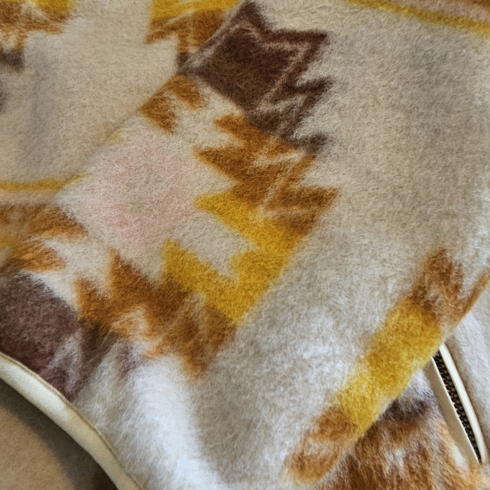 Faherty Cream and Yellow Patterned Teddy Jacket - Picture 6 of 6